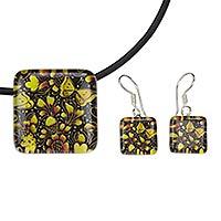 Art glass jewelry set,