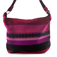 Cotton shoulder bag Luscious Purple Guatemala