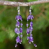 Amethyst waterfall earrings,