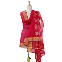 Cotton and silk blend shawl,