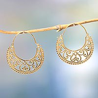 Gold vermeil hoop earrings,