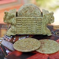 Marble coasters and holder,