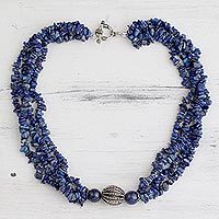 Lapis lazuli beaded necklace,
