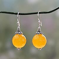 Chalcedony dangle earrings,
