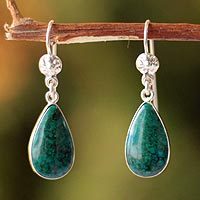 Chrysocolla dangle earrings,