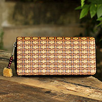 Paper and cotton wallet Basketweave Thailand