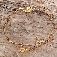 Gold plated sterling silver pendant bracelet,