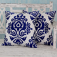 Cotton cushion covers Sapphire Beauty pair India