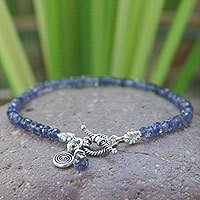 Iolite beaded bracelet,