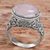 Rose quartz single stone ring, 'Bali Eye in Pink' - Sterling Silver Rose Quartz Single Stone Ring from Indonesia thumbail
