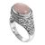Rose quartz single stone ring, 'Bali Eye in Pink' - Sterling Silver Rose Quartz Single Stone Ring from Indonesia (image 2c) thumbail