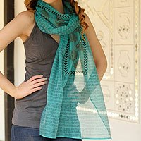 Cotton and silk shawl,