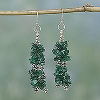Aventurine waterfall earrings,