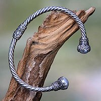 Cultured pearl cuff bracelet,