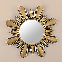 Mohena wood mirror Cuzco Sun medium Peru