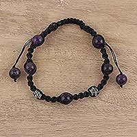 Amethyst Shambhala-style bracelet,