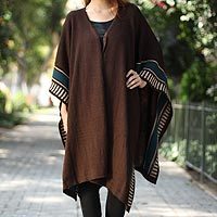 Alpaca blend ruana cloak,