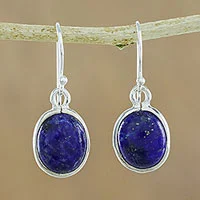 Lapis lazuli dangle earrings,
