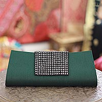 Beaded clutch evening bag Emerald Allure India