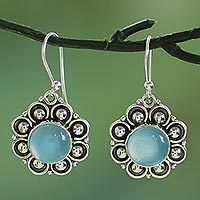 Chalcedony dangle earrings,