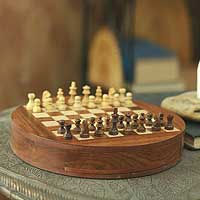 Wood chess set Circular Strategy India