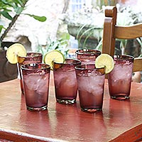 Tall tumblers Amethyst set of 6 Mexico