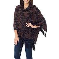 Alpaca blend reversible shawl,