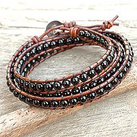 Onyx wrap bracelet,