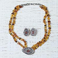 Amber jewelry set,