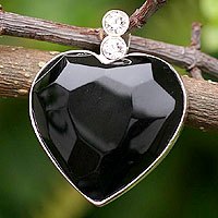 Obsidian heart pendant,