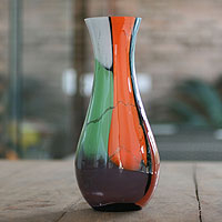 Handblown art glass vase Millennial Colors Brazil