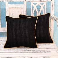 Cushion covers Elegant Noir pair India