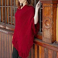 Alpaca blend poncho,