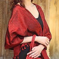 Banarasi silk shawl,
