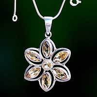 Citrine pendant necklace,