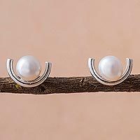 Cultured pearl stud earrings,