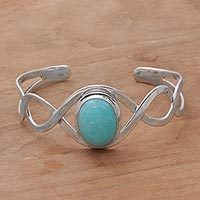 Amazonite cuff bracelet,