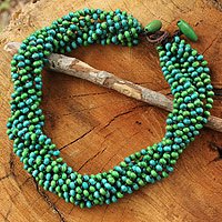 Wood torsade necklace,