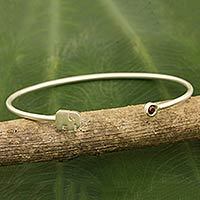 Garnet and sterling silver cuff bracelet,