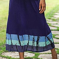 Knit viscose maxi skirt, Bandhani