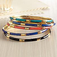 Stackable brass bangle bracelets,