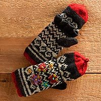 Convertible wool mittens,
