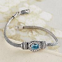 Blue topaz pendant bracelet,