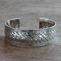 Sterling silver cuff bracelet,