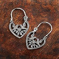 Sterling silver hoop earrings,
