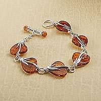 Amber link bracelet,