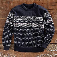 Men's wool sweater, 'Balmoral' - Balmoral Apres Ski Sweater