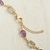 Gold plated multi-gemstone link necklace, 'Golden Age' - Gold Plated Gemstone Necklace with Prasiolite and Amethyst (image 2d) thumbail