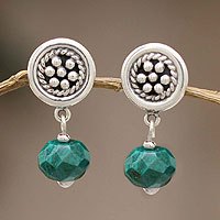 Chrysocolla dangle earrings,