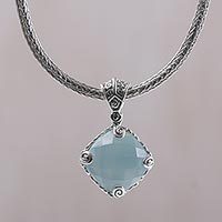 Chalcedony pendant necklace,